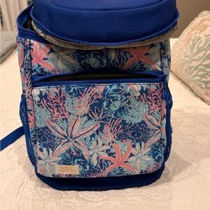 Simply Southern Floral Blue Backpack Cooler